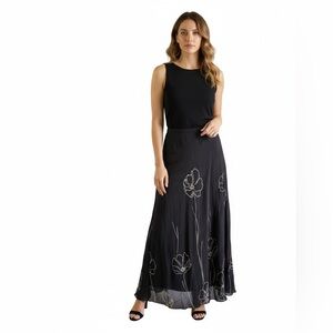 Carmen Marc Valvo printed silk maxi skirt 14